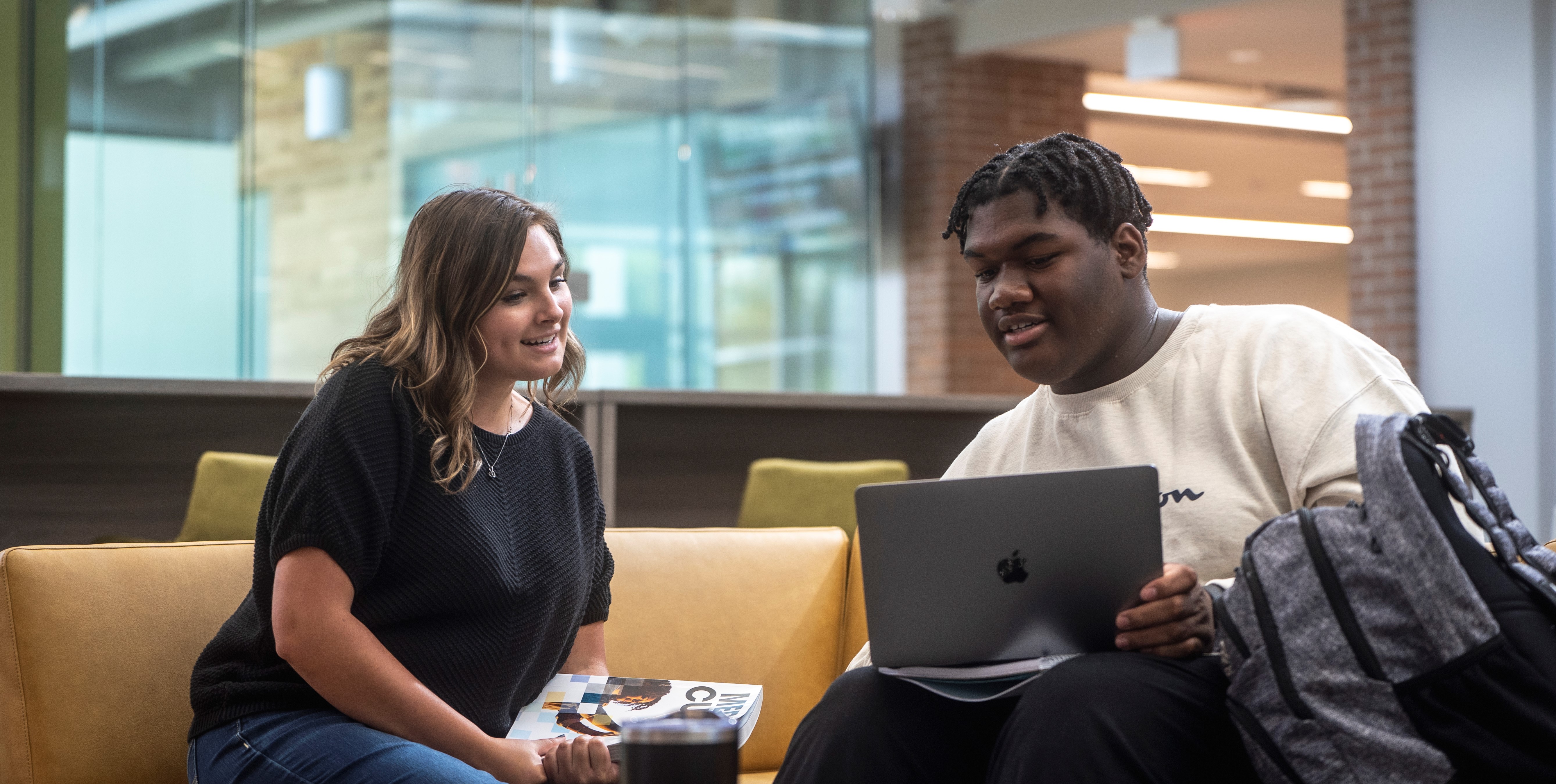 Two students studying